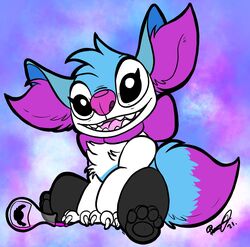  2021 alien alternate_species blue_body blue_fur braixen claws dez_(ashura43) dezzy_the_braixen disney experiment_(lilo_and_stitch) eyebrows eyelashes fan_character featheryflukes feet female fur generation_6_pokemon hi_res implied_transformation lilo_and_stitch looking_at_viewer multicolored_body multicolored_fur nintendo open_mouth open_smile pawpads paws pink_tongue pokemon pokemon_(species) potion purple_body purple_fur ribbons sharp_teeth signature sitting smile solo stitch_(lilo_and_stitch) teeth tongue tuft white_body white_fur 