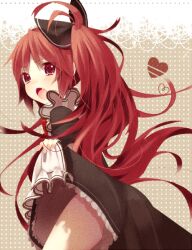  alternate_costume bad_id bad_pixiv_id female heart long_hair mahou_shoujo_madoka_magica mahou_shoujo_madoka_magica_(anime) nochita_shin oerba_yun_fang open_mouth ponytail red_eyes red_hair sakura_kyoko solo 