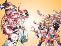  dragon_ball dragon_ball_z epic evil gotenks halo highres majin_buu official_art son_gohan son_goku son_gokuu son_gotenks super_saiyan_3 ultimate_gohan 