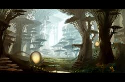  bad_id bad_pixiv_id commentary_request flower forest grass letterboxed mushroom nature no_humans original scenery tmt tree water wetland 