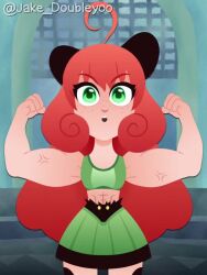  abs animated bra cute female funny green_eyes jake_doubleyoo meme muscle muscular_female orange_hair penny_polendina robot robot_girl rwby sound tagme video 