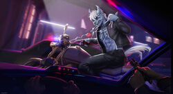  abs ansart anthro biker_jacket bottomwear canid canine canis clothing dreadlocks hair jacket male mammal motorcycle muscular pants police rex_(ansart) solo topwear vehicle white_body white_hair wolf 