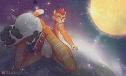  absurd_res anthro ass cosmic_background full-length_portrait galaxy hi_res holding_planet macro male pawpads paws pinkookie portrait solo terra_macro 