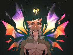  2024 4:3 aldermoth anthro athletic athletic_anthro athletic_male biped black_body black_eyebrows broken_heart closed_eyes clothed clothing colored digital_media_(artwork) dragon eden_(aldermoth) english_description eyebrows fur furred_dragon furred_scalie glowing glowing_heart glowing_wings gradient_wings grey_body grey_fur heart_symbol hi_res looking_up male male_anthro multicolored_body multicolored_fur mythological_creature mythological_scalie mythology nonbinary_(lore) scalie shaded smile solo tan_body tan_ears tan_fur teeth topless topless_anthro topless_male white_body wings yellow_heart 