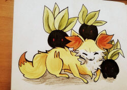  2016 4_toes ambiguous_feral ambiguous_gender black_body black_nose black_skin cheek_tuft chest_tuft closed_eyes colored dipstick_tail facial_tuft featureless_feet feet fennekin feral fur game_freak generation_1_pokemon generation_6_pokemon graphite_(artwork) group inner_ear_fluff leaf leaf_on_head leg_tuft lying marker_(artwork) markings multicolored_body multicolored_fur nintendo oddish on_front orange_inner_ear_fluff orange_tail_tip paws pencil_(artwork) pokemon pokemon_(species) quadruped red_eyes shaded shadnoir simple_background sitting tail tail_markings toes traditional_media_(artwork) tuft white_body white_fur yellow_body yellow_fur 