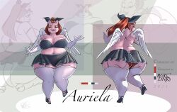  accessory angel anthro armwear ass auriela_(herefortheweird) big_breasts big_butt bigoldoinks bottomwear breasts clothing corset curvy_anthro curvy_female curvy_figure domestic_pig eyeshadow female gloves hair hair_accessory hair_ribbon handwear huge_breasts huge_butt leggings legwear lingerie makeup mammal model_sheet pink_body red_eyeshadow red_hair ribbons skirt solo suid suina sus_(pig) thick_thighs topwear voluptuous voluptuous_anthro voluptuous_female wide_hips wings 