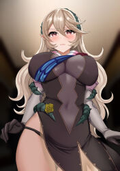  alternate_breast_size blush breasts corrin_(female)_(fire_emblem) corrin_(female)_(resplendent)_(fire_emblem) corrin_(fire_emblem) covered_navel elbow_gloves female fire_emblem fire_emblem_fates fire_emblem_heroes gloves hair_ornament hair_vines hairband highres large_breasts long_hair looking_at_viewer official_alternate_costume panty_straps pointy_ears red_eyes see-through see-through_cutout solo tara_(szzj7733) thorns wing_cape 