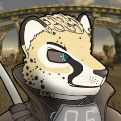  anthro cheetah desert fallout felid feline headshot_portrait male male/male mammal microsoft ncr_(fallout) ncr_ranger_(fallout) new_vegas portrait selreini_(character) solo stargatemorro 