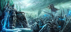  1boy armor arthas_menethil banner dragon frostmourne full_armor highres lich_king photoshop_(medium) skull snow sword undead undead_dragon warcraft weapon wei world_of_warcraft 