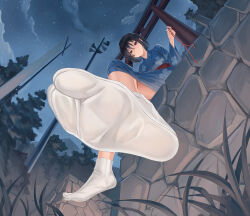  absurdres black_hair blue_kimono bondage closed_mouth commentary commentary_request feet female femdom fingernails foot_focus foreshortening greek_toe hair_between_eyes highres japanese_clothes kimi_no_na_wa. kimono legs long_toes looking_at_viewer miyamizu_mitsuha nail_polish no_shoes pink_nails presenting_foot sadism sharp_fingernails short_hair sitting socks solo star_(sky) string string_of_fate tabi thighs toenails toes torii white_socks xo_(xo17800108) yukata 