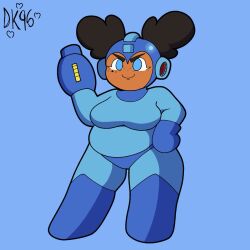  1girls big big_breasts chibi chubby chubby_belly chubby_female daisykitty96 female megaman_(cosplay) melody_(daisykitty96) shortstack 