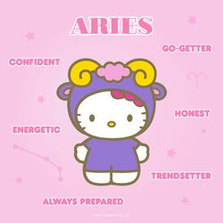  1:1 2022 absurd_res accessory anthro aries_(constellation) aries_(symbol) aries_(zodiac) astrological_symbol black_eyes bovid bow_ribbon caprine clothing constellation cosplay costume domestic_cat dot_eyes english_text felid feline felis female fur hair hair_accessory hair_ribbon hairbow hello_kitty_(character) hello_kitty_(series) hi_res horn looking_at_viewer mammal pink_background pink_hair ribbons sanrio sheep simple_background solo star_(shape) symbol text unknown_artist western_zodiac western_zodiac_symbol whiskers white_body white_fur yellow_nose 