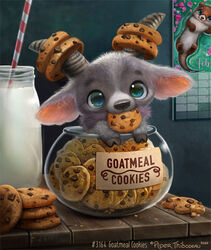  2022 ambiguous_gender blue_eyes bovid calendar calendar_graphic candy caprine chocolate chocolate_chip_cookie chocolate_chips container cookie cookie_in_mouth cookie_jar daww dessert detailed detailed_food digital_media_(artwork) digital_painting_(artwork) drinking_straw english_text feral food food_in_mouth fur furniture goat green_eyes grey_body grey_fur horn humor in_container in_jar inside jar label mammal milk mouth_hold multicolored_eyes mustelid object_in_mouth otter piper_thibodeau pun solo table text two_tone_eyes visual_pun 