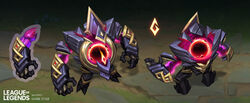  1boy character_name copyright_name dark_star_malphite energy from_above gauntlets highres league_of_legends male_focus malphite multiple_views official_alternate_costume outdoors sharp_teeth standing teeth vladbacescu 