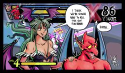  ambiguous_gender breasts capcom chibi cleavage clothed clothing darkstalkers demon demon_humanoid empty_eyes fangs female firebrand gameplay_mechanics gargoyle group gui head_wings health_bar hi_res humanoid humanoid_pointy_ears i_think_we&#039;re_gonna_have_to_kill_this_guy leotard male marvel marvel_vs._capcom membrane_(anatomy) membranous_wings morrigan_aensland open_mouth red_arremer red_body sad shtarfish shuma-gorath teeth tentacle tentacle_creature tongue trio ultimate_marvel_vs._capcom_3 wings 