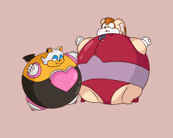  2022 5:4 anthro apexkhezu balloon_belly belly belly_inflation blush blush_lines clothing digital_drawing_(artwork) digital_media_(artwork) duo female gloves handwear inflation inflation_fetish mature_female rouge_the_bat sega simple_background sonic_the_hedgehog_(series) vanilla_the_rabbit white_clothing white_gloves white_handwear 