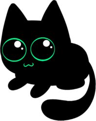  :3 alpha_channel ambiguous_gender black_body domestic_cat evil_face felid feline felis feral gooblie_2 green_sclera insane low_res mammal misleading_thumbnail monochrome silly simple_background smile solo toony transparent_background 