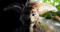  3d_(artwork) anthro c4d canid canine clothing daytia deezzzle digital_media_(artwork) fluffy fox fur hair hi_res male mammal portrait pose posed rexouium solo vrchat 