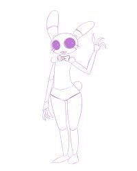  3_fingers absurd_res animatronic anthro bonnie_(fnaf) bow_tie buckteeth claws dark_eyes eyelashes female fingers five_nights_at_freddy&#039;s hi_res lagomorph leporid machine mammal purple_body rabbit robot scottgames solo stitchwool teeth weaver_bonnie 