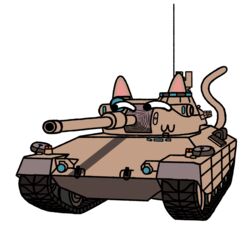  1:1 ambiguous_gender humor italy living_machine living_tank living_vehicle machine not_furry_focus progettom4065 silly_face simple_background smile tail tank vehicle white_background white_eyes world_of_tanks yellow_body yellow_tail 