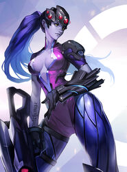  bodysuit gun no_bra overwatch widowmaker zzoggomini 